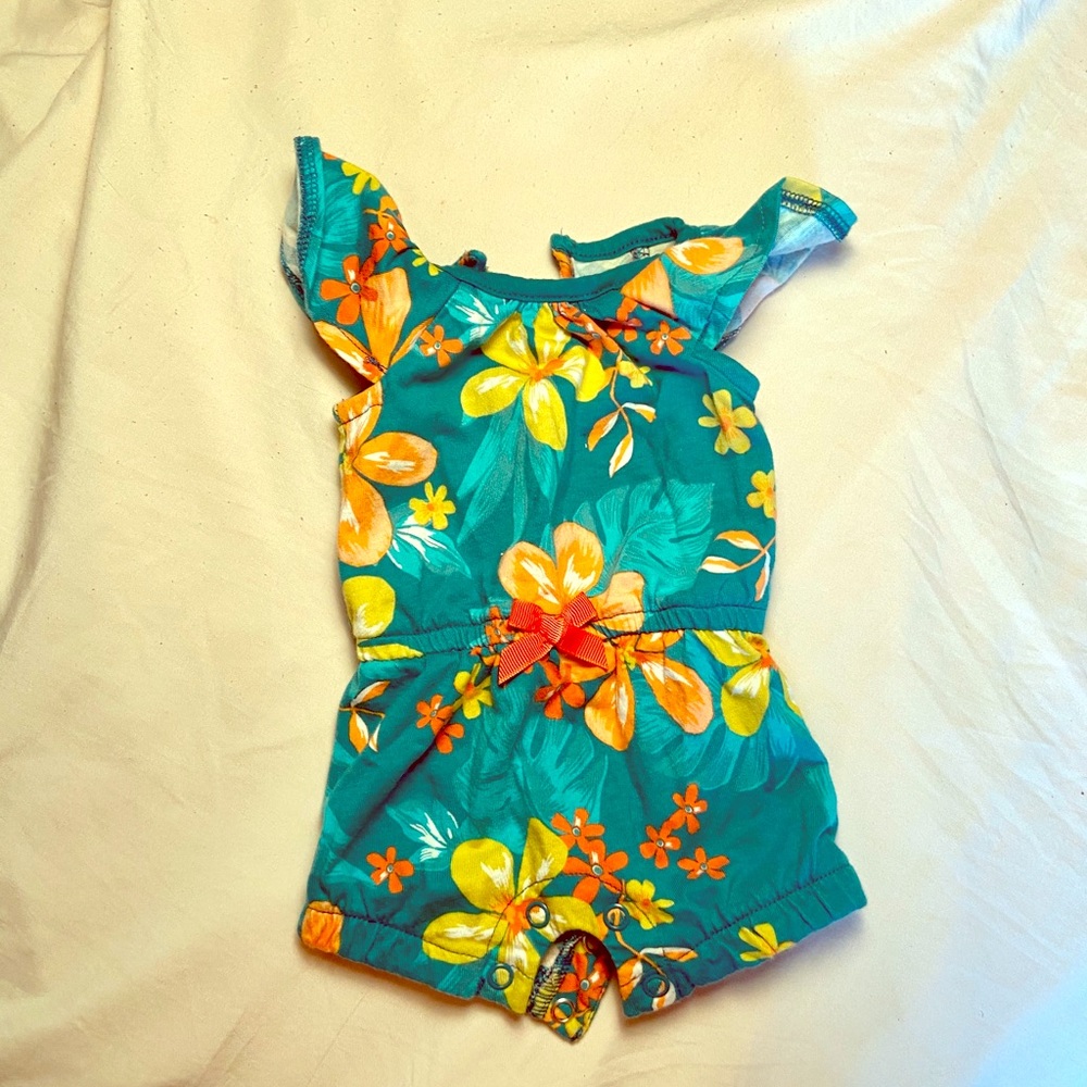 Tropical Newborn girl romper